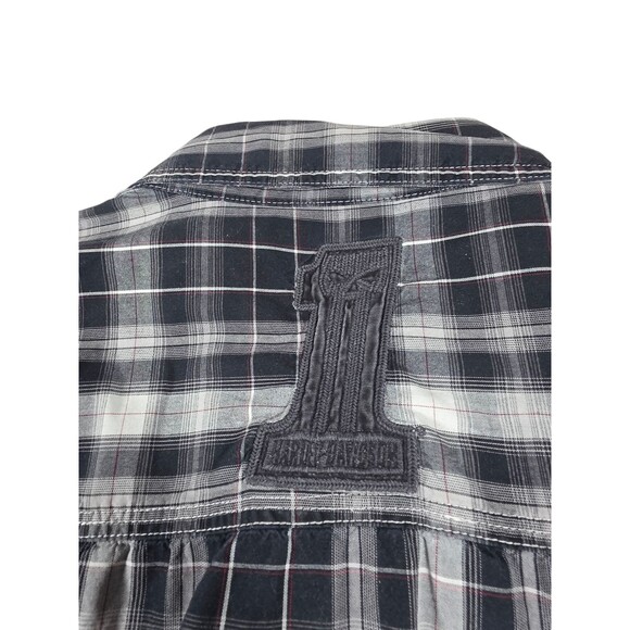 Harley-Davidson Motorcycles Snap Button Shirt Mens L Large Plaid - Picture 5 of 5